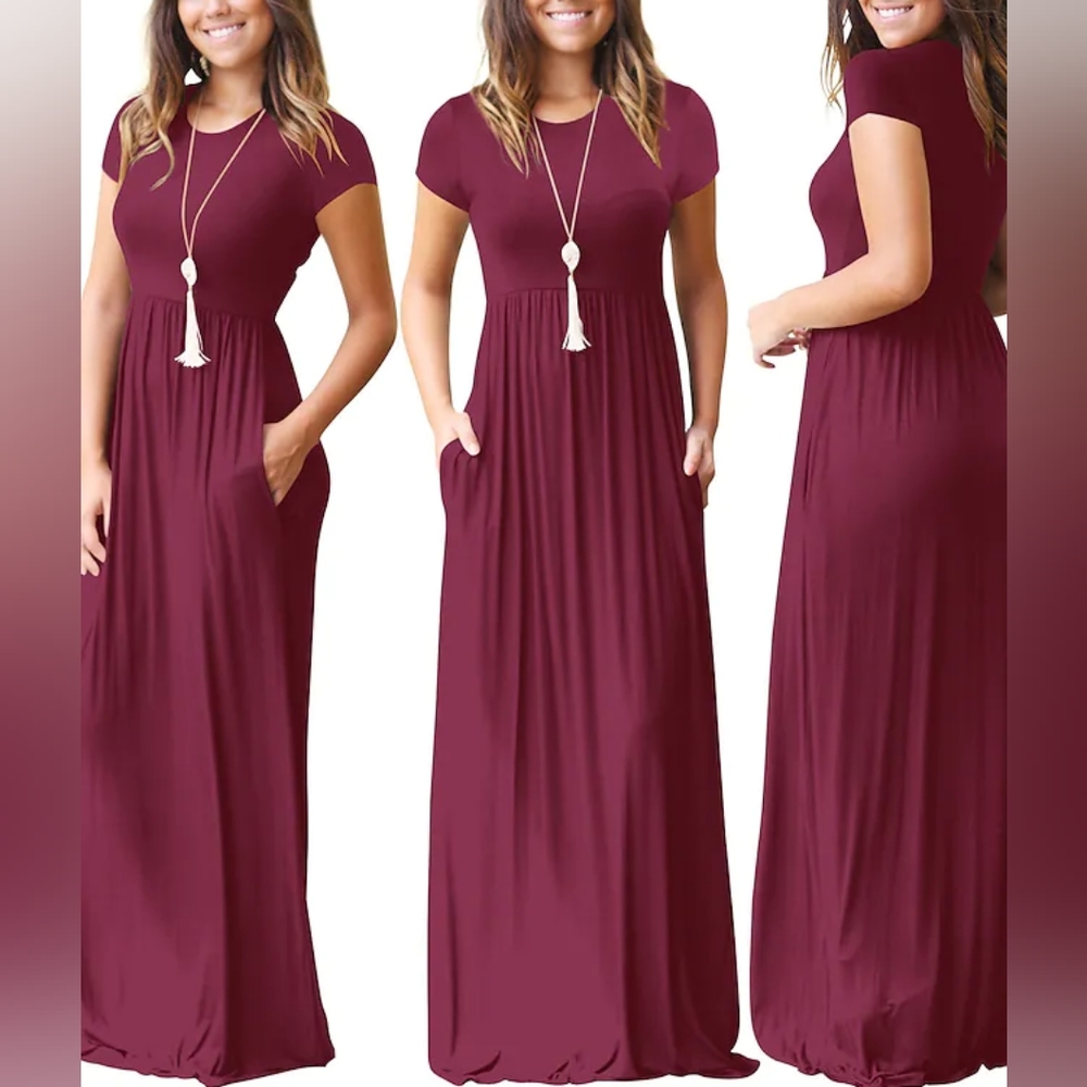 Hao MeiLi Casual Maxi Dress With Pockets